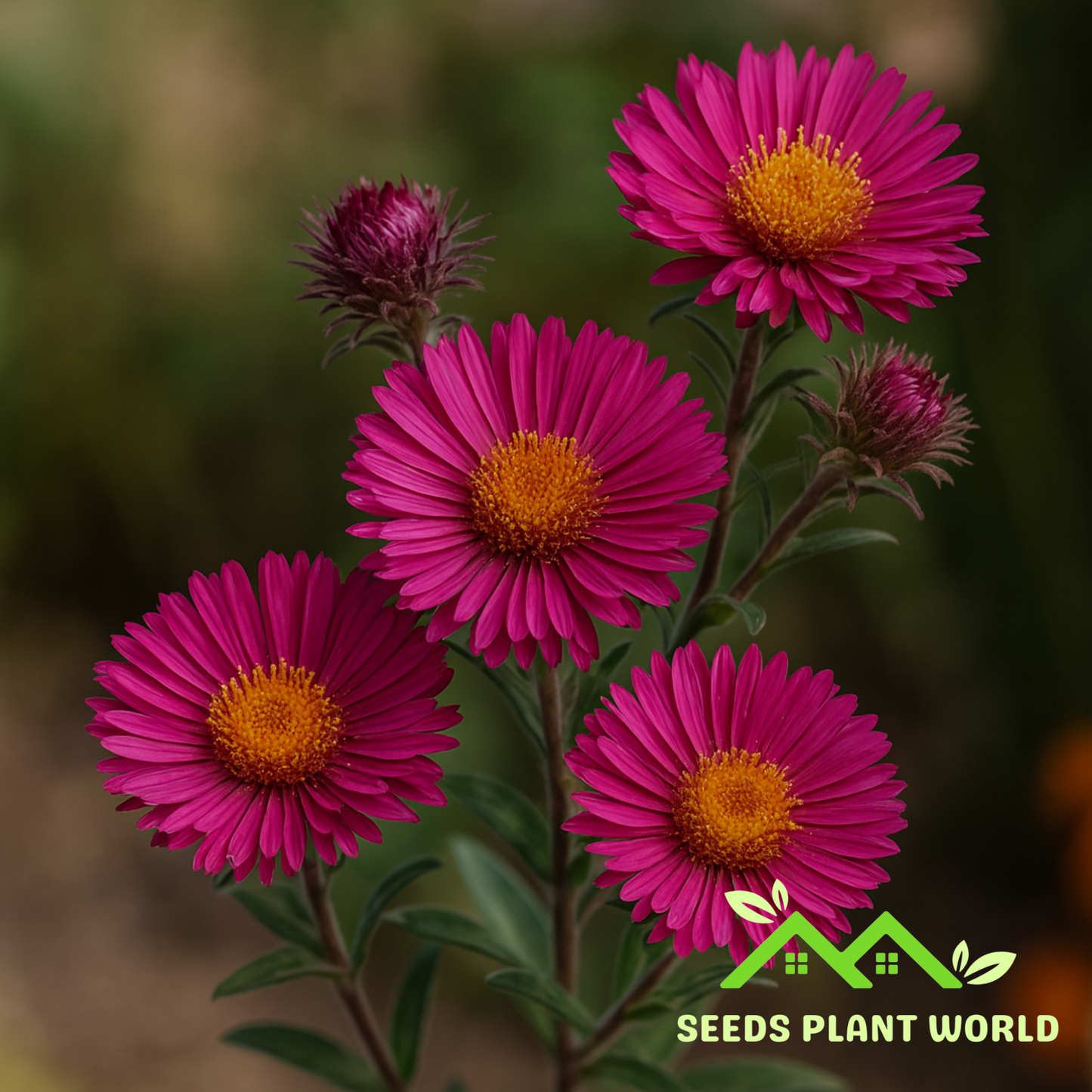 10 Aster Novae Angliae September Ruby Seeds For Planting