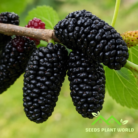 5 Morus Nigra Seeds – Rare Black Mulberry Fruit Tree for Sweet Harvests