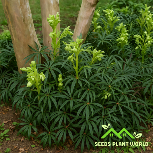 5 Helleborus Foetidus Seeds – Rare Evergreen Stinking Hellebore Flowers