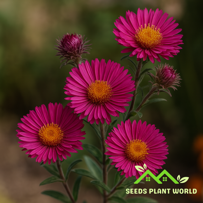 10 Aster Novae Angliae September Ruby Seeds For Planting