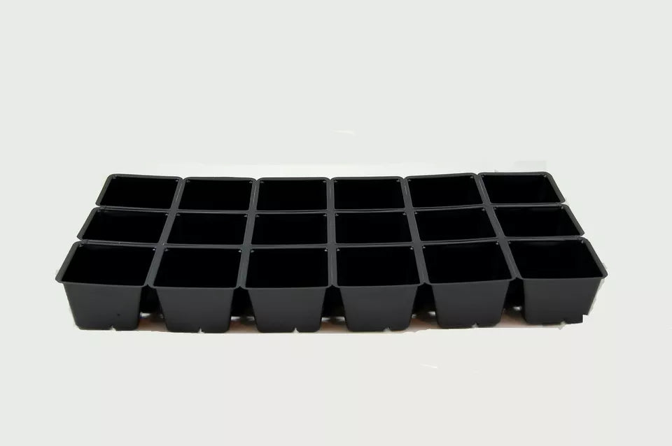 18 Cell Seed Starting Tray Inserts, 1801 Growing Flats For Flowers & Herbs (25 Pcs)